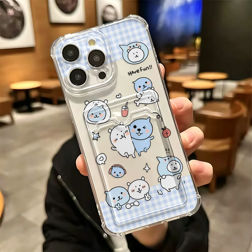 Чехол-держатель для карт Joke Bear Qoos для Xiaomi Redmi 13C 12C 10C 9A 9C Note 14 13 12 12s 11 10 9 Pro Plus 4G 5G, противоударный прозрачный чехол. (art.: 3920dcfe043c4) - 3920dcfe043c4