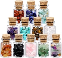 12 pcs gemstone bottles chip crystal tumbled gem reiki wicca stones set home decorations chakra healing witchcraft crystals