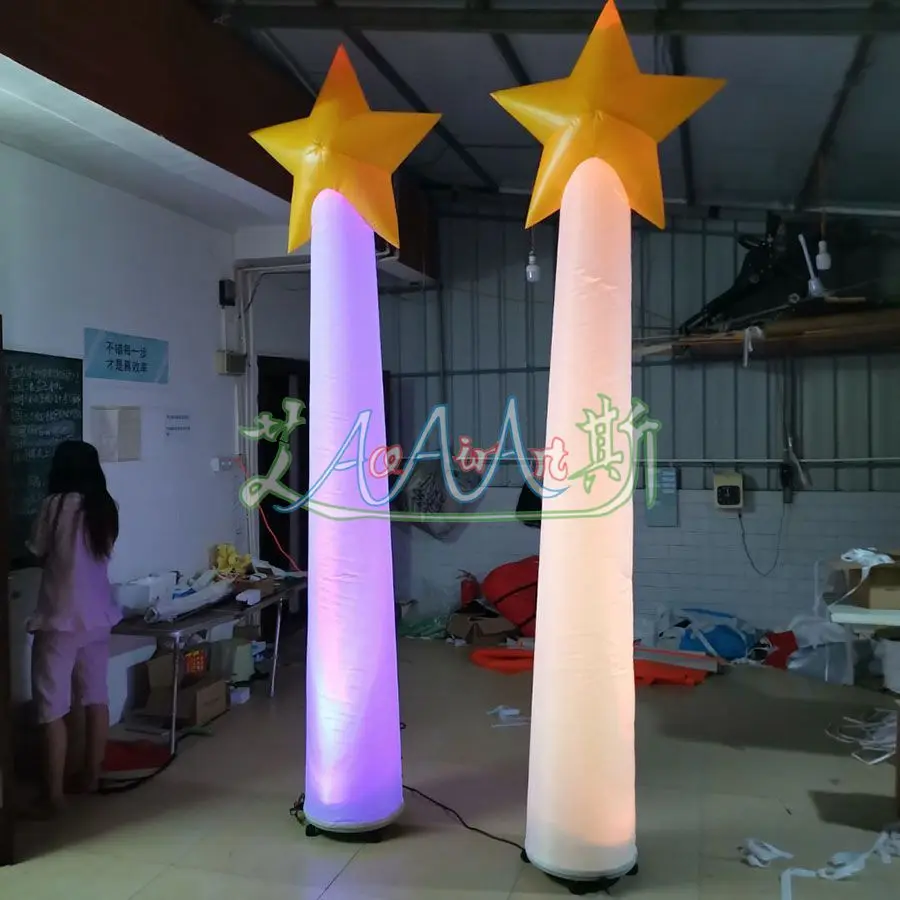 

2022 Oxford Wedding Inflatable Lucky Star Column For Partying Decoration Inflatable Star Pillar