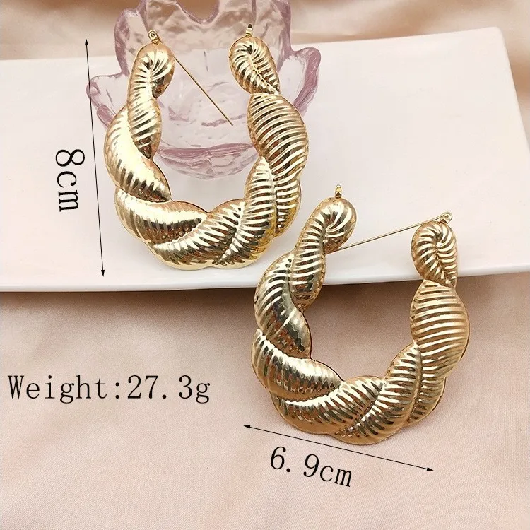 2023 New Fashion Big Hoop Punk Earrings Custom Name Earrings Personalized Nameplate Stainless Steel Jewelry For Women Gifts