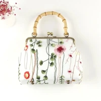 newest womens handbags purses wood hand vintage flowers shell lock chain bags women shoulder crossbody bag