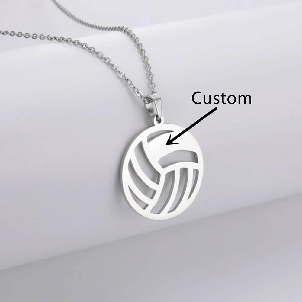

JewelryX Custom Basketball Name Necklaces Personality Stainless Steel Round Nameplate Pendant Choker For Men Jewelry Best Gift