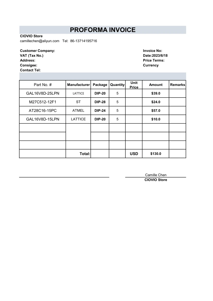 

Список котировок