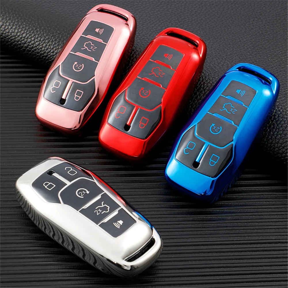 

TPU Car Smart Key Cover Case Bag Shell Holder for Ford Fusion Mondeo Mustang F-150 Explorer Edge 2015 - 2018 Protector