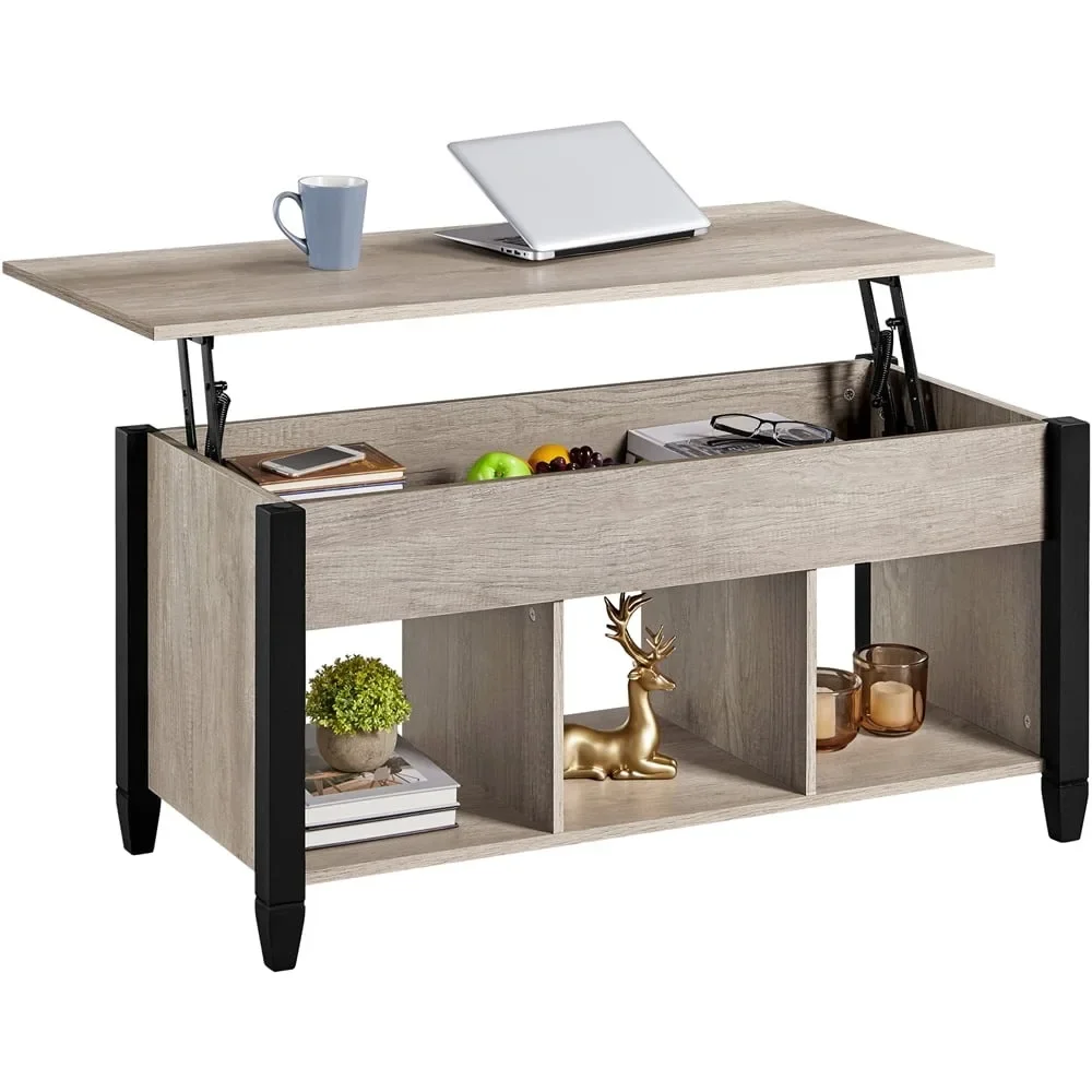 

Alden Design 41" Lift Top Coffee Table with 3 Storage Compartments, Center Table for Living Room, Multiple Color Options