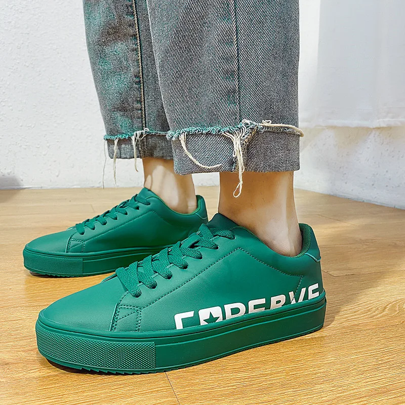 

2022 Fashion Green Skateboard Shoes Men Breathable Non-slip Designer Sneakers Men Outdoor Platform Sports Shoes Men basket homme