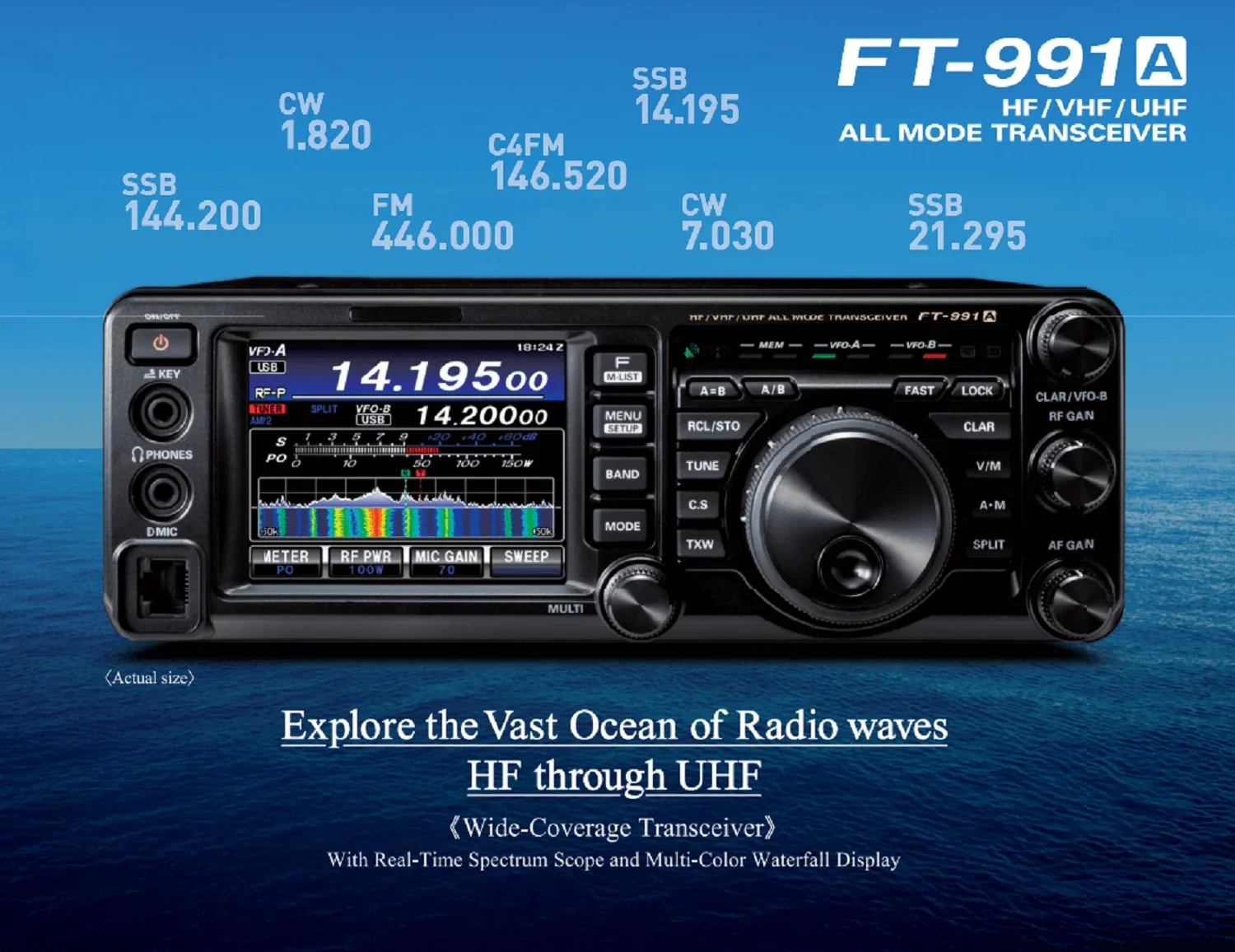 Фото [Горячая распродажа] Yaesu FT-991A 991 100 Вт, всережимная автомобильная рация для любительской радиосвязи (MF/HF/CB/VHF/UHF) с сенсорным TFT-экраном №3