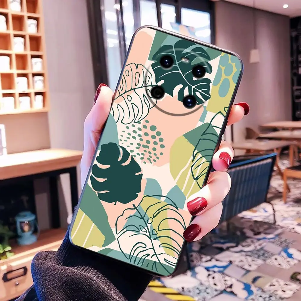 Phone Case For HUAWEI P50 P40 P30 P20 P10 P9 P8 Plus MATE 30 20 20X 10 9 Pro Lite Case Funda Coque Shell Capa Banana Leaf Flower