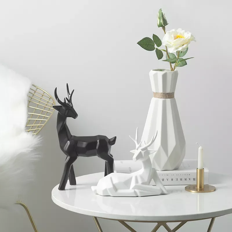 

Скандинавские фарфоровые фигурки животных, керамическая ваза для цветов, домашние украшения, декоративный шкаф, изящные миниатюры, свадебн...