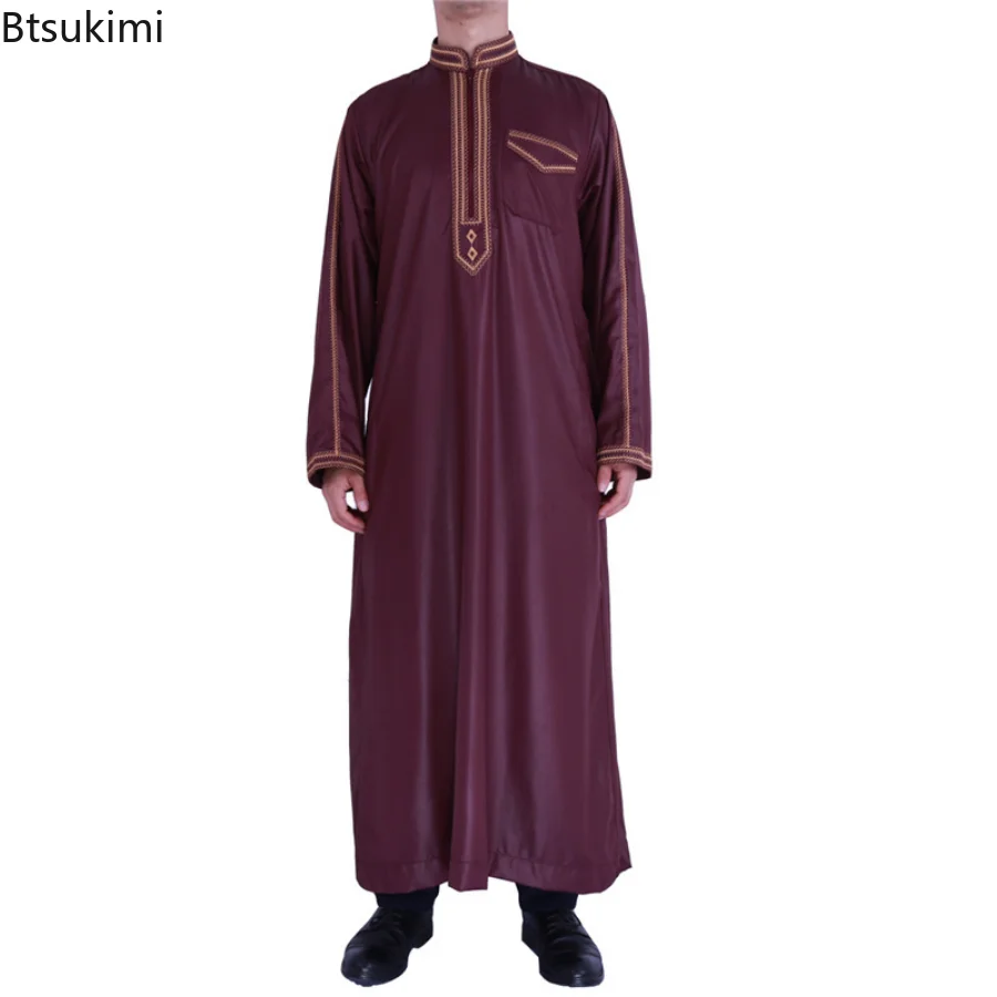 Muslim Fashion Abayas Islam Men Robe Muslim Dresses Djellaba Homme Fashion Solid Shirts Arabic Dress Ethnic Men's Clothing Gift