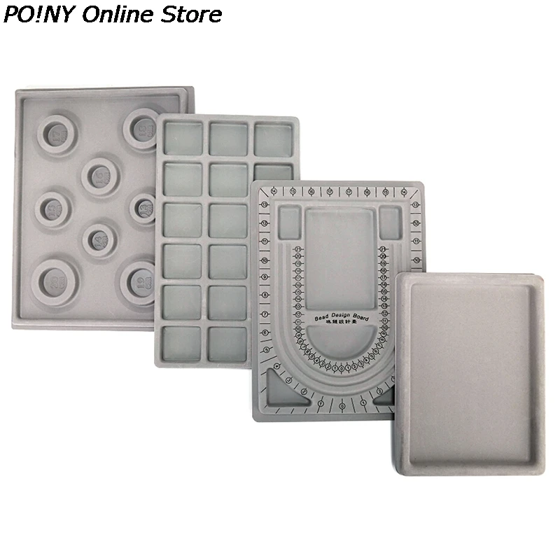 

New Gray Flocked Bead Board Bracelet Necklace Beading DIY Jewelry Making Organizer Tray Design DIY Craft Tool Accessories