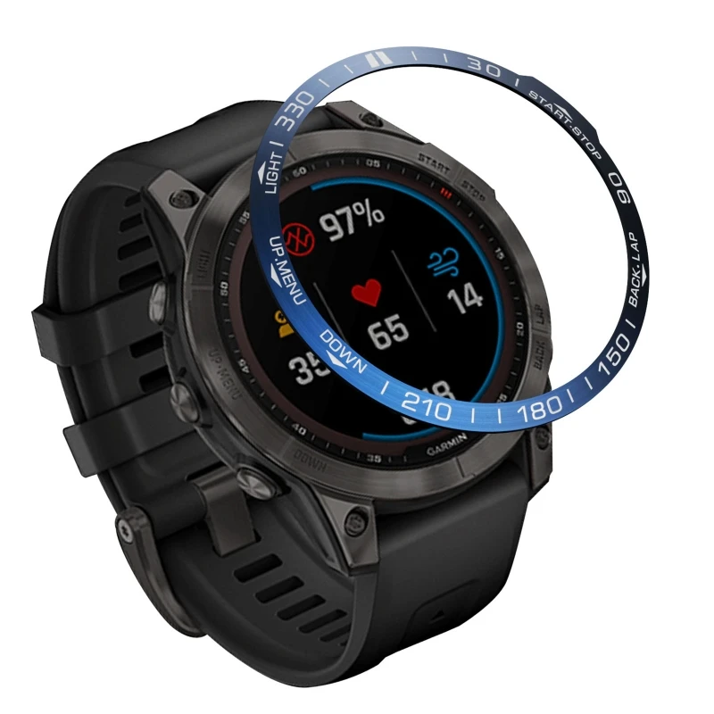 Стальной чехол совместимый с Garmin Fenix 7 ободок для часов кольцо стайлинга клейкий