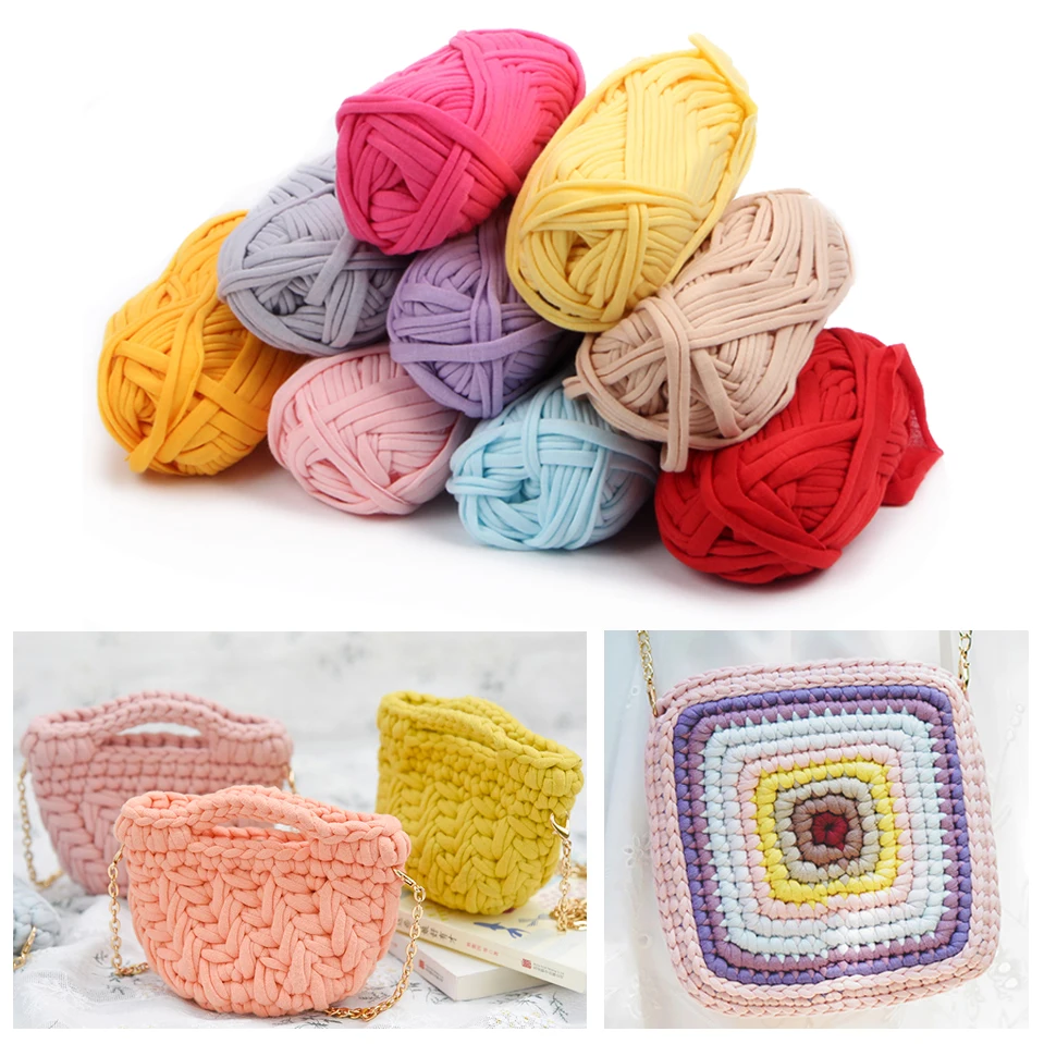 

100g Super Soft Thick Chunky T Shirt Yarn for Knitting Blanket Carpet Handbag Crochet Cloth Yarn Thick Yarn