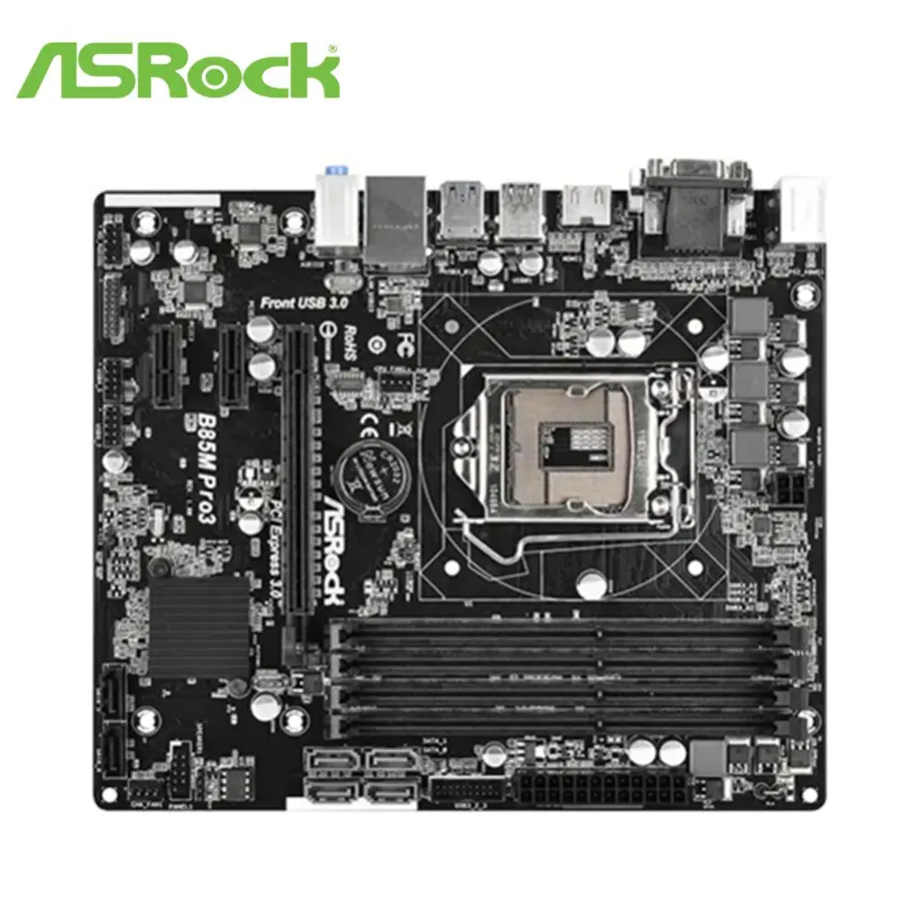 

Материнская плата ASROCK B85M PRO3, разъем B85, LGA 1150 i7 i5 i3 DDR3 32 Гб SATA3 Micro-ATX