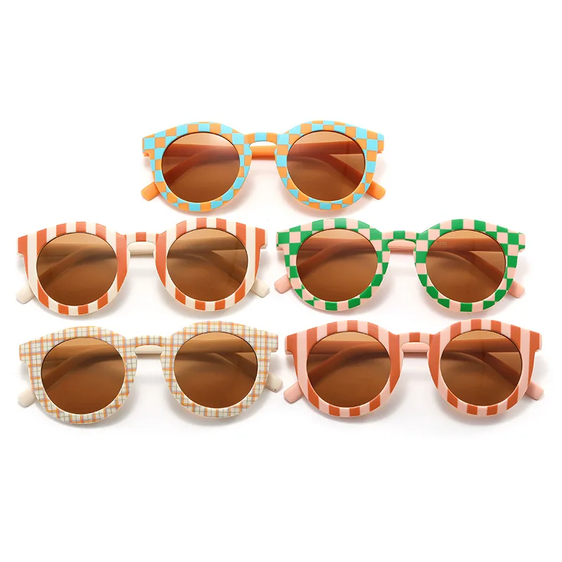 

Trendy Style Kids Sunglasses Children Round Striped Outdoor Sports Sun Glasses Girls Boys UV400 Goggles Sun Protection Eyewear