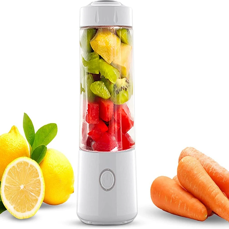 Portable Blender 400ml Mini Blender for Fruit Juice, Smoothie, Milk Shakes, USB Rechargeable 4000mAh Battery Blender Cup