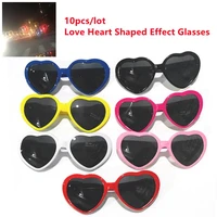10pcslot love heart shaped effects glasses pc frame personality love heart lens colorful sun glasses party supplies wholesale