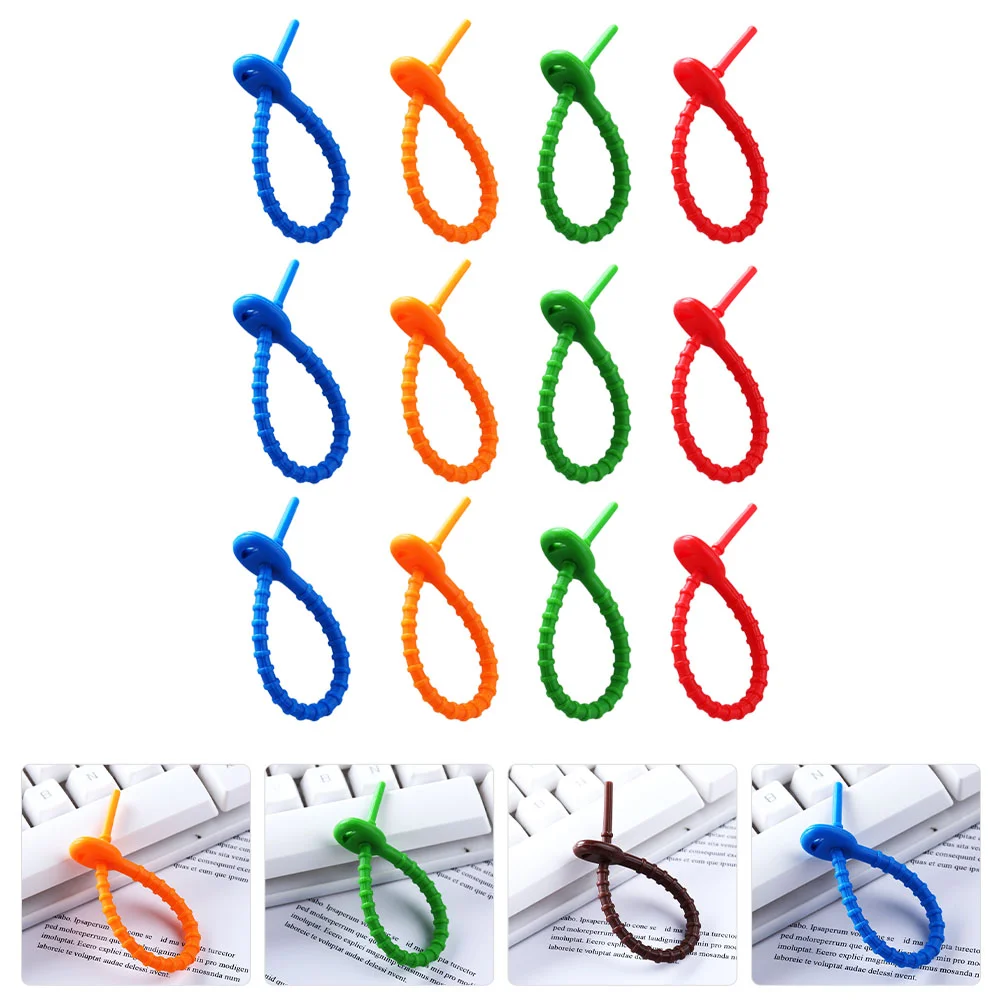 

12pcs Silicone Cable Strap Anti-winding Earphone Wire USB Cable Organizer Mixed Color
