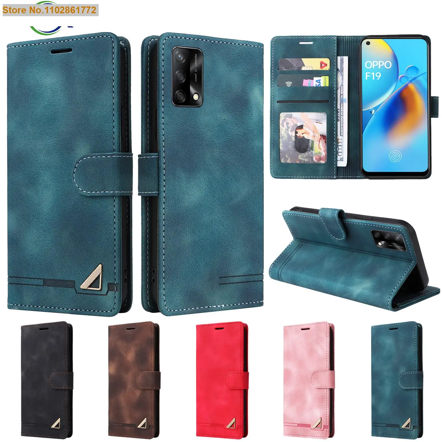 

Flip Wallet Leather Case For OPPO A52 A72 A92 A15 A53 S A54 A74 A94 A95 A16 F19 A9 A5 2020 A57 A77 PU Magnetic Card Phone Cover
