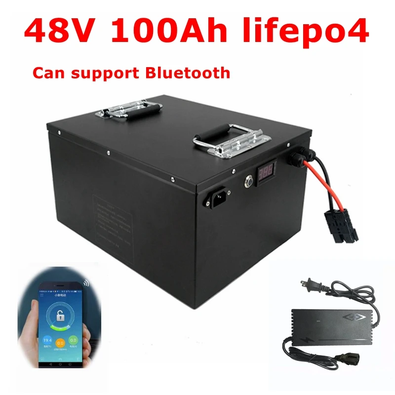 

BLN lifepo4 48v 100AH batteria al litio con bluetooth BMS APP fortriciclo inverter accumulo di energia solare scooter + caricato