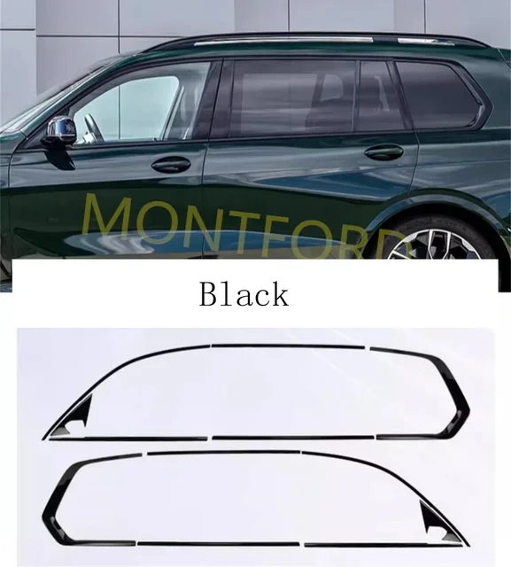 

Черные стальные оконные молдинговые полосы, отделочная КРЫШКА ДЛЯ BMW X7 G07 2019-2023