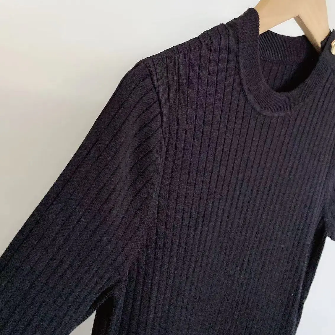 

Women Mini Dress Short Sleeve Knitted Buttons Casual Robe