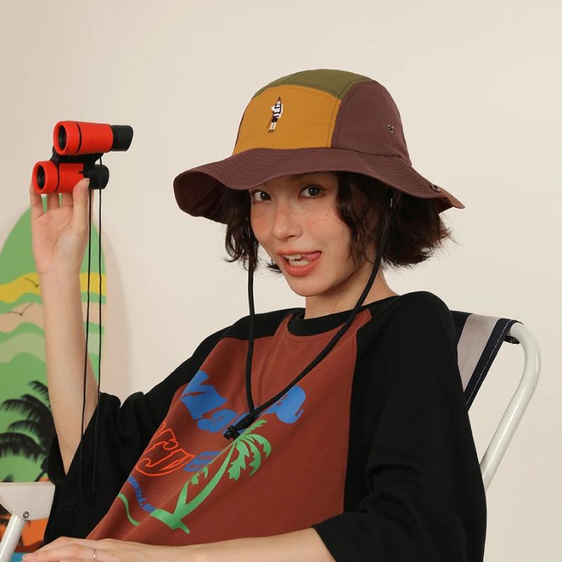 

Панама на шнуровке для мужчин и женщин, винтажная шляпа-мешок с сочетающимся цветом, уличный солнцезащитный козырек, Повседневная шапка в японском стиле, лето-осень