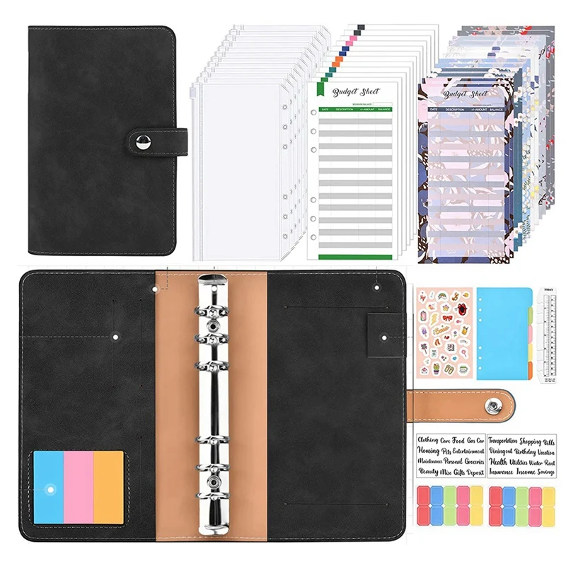 

Budget Binder,49Pc A6 Ring Binder Set Money Organiser Binder With Clear Cash Envelope,Budget Sheets,For Work And Diary