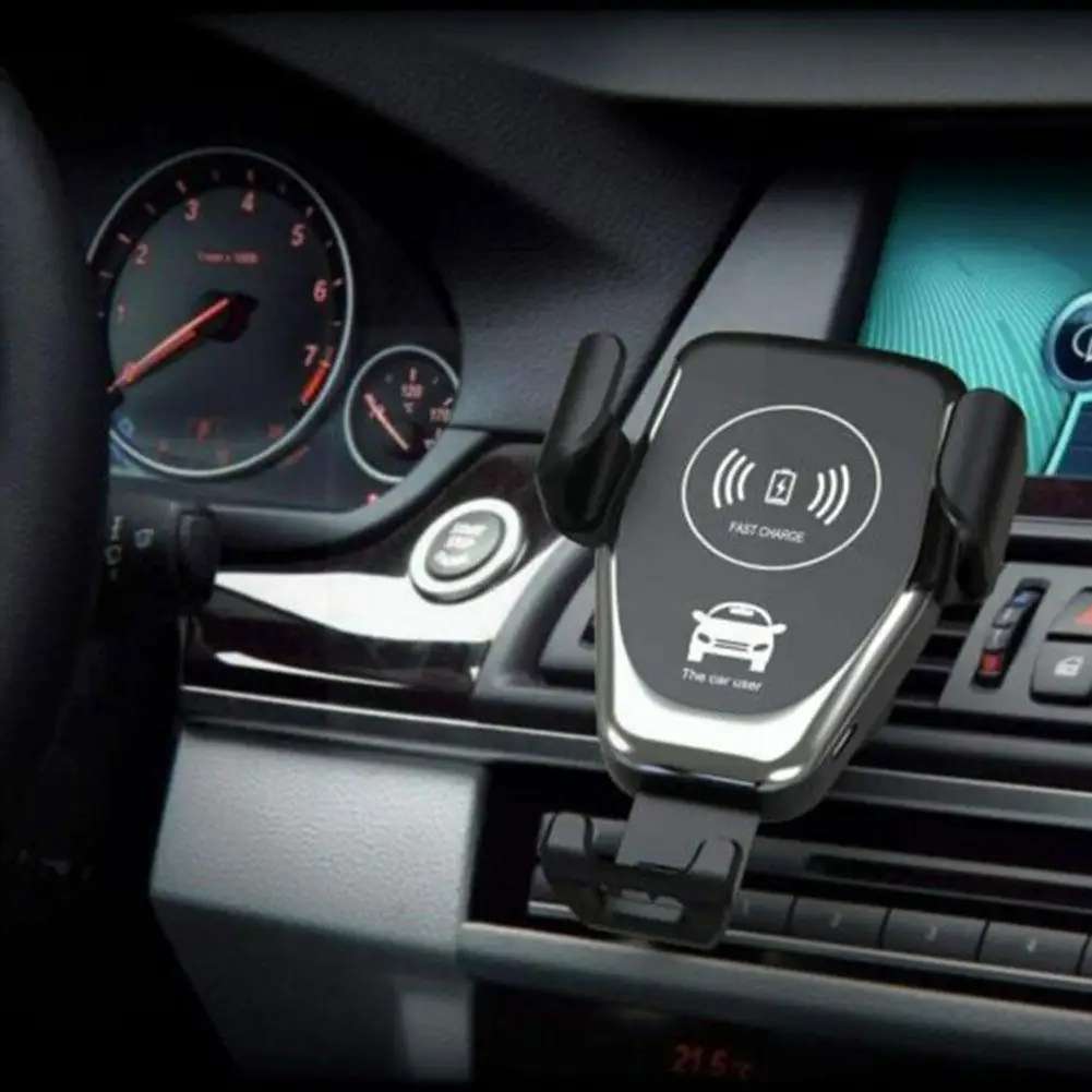 

10 Вт Автомобильный держатель для телефона Беспроводное зарядное устройство для быстрой зарядки черный белый автоматическое цветное крепл...