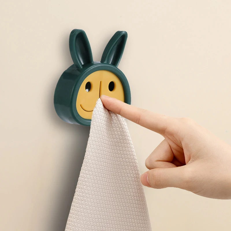 

Bathroom Towel Clip Punch Free Self Adhesive Wall Mounted Waterproof Kitchen Gadgets Dishcloth Plug Holder Silica Gel Towel Hook
