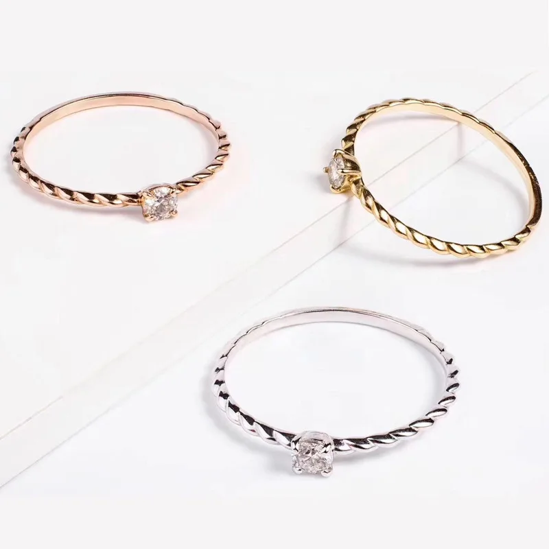 2021 Wedding 14K Yellow Gold Diamond 3pcs Rings Set for Women Jewlery Organiser Wedding Bands Rings Couples Gold Jewelry Luxury