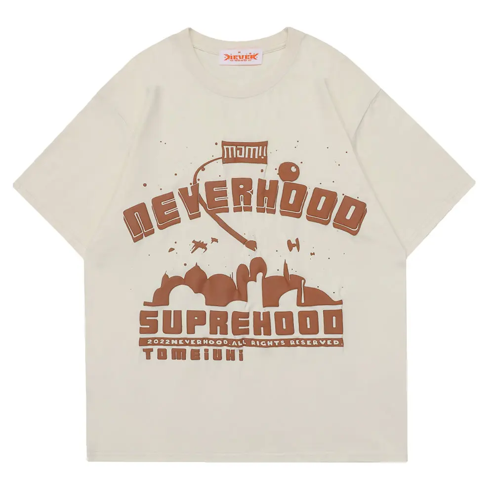 Футболка мужская оверсайз с круглым вырезом хлопок пенообразователь буквенный