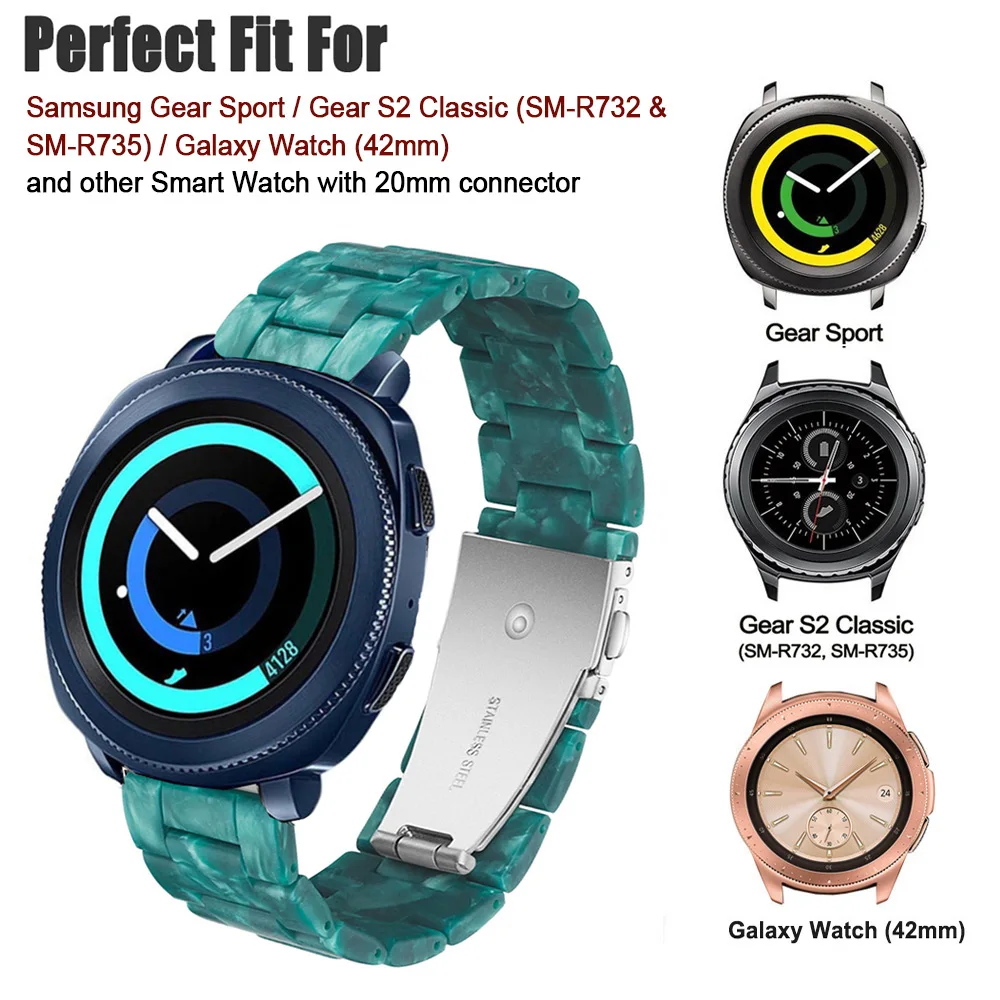 Strap for samsung galaxy watch 3 46mm active 2 40 44mm 20mm 22mm Resin Watch strap Gear S3 band replacement for huawei gt2 watch