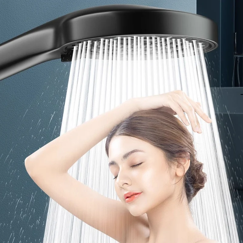 Большая панельная душевая лейка 125 см серебристо-черная 3 режима портативная для