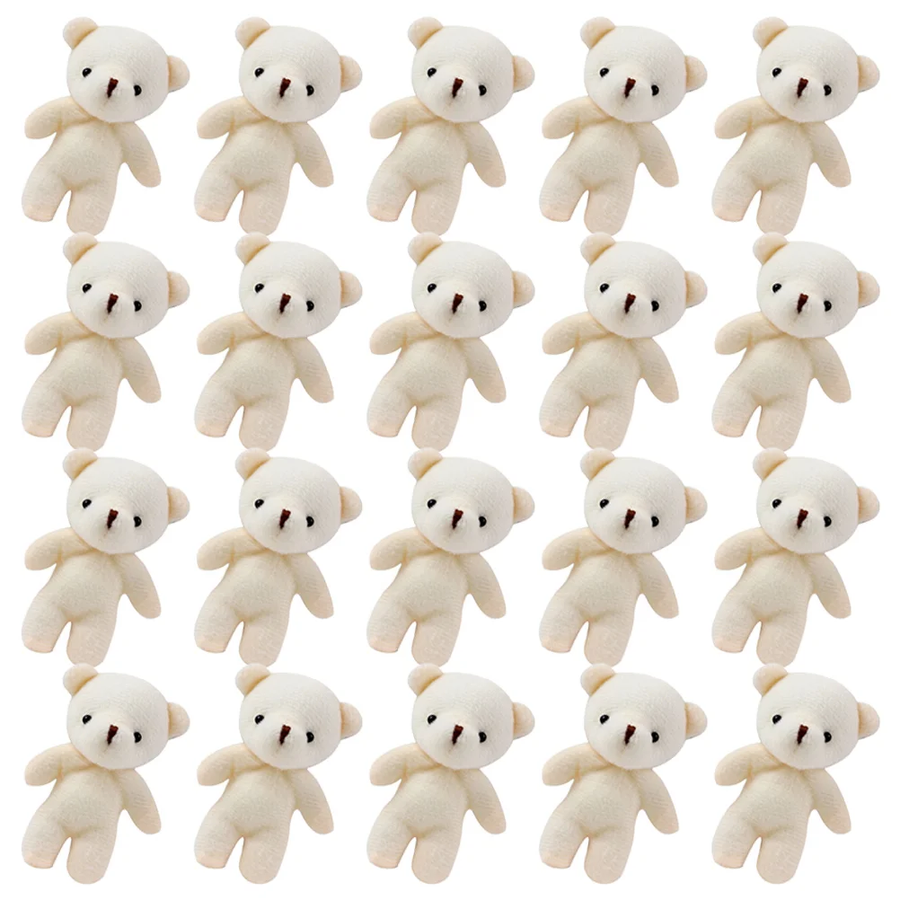 

20 Pcs Suspending Bear Pendant Keychain Hanging Lovely Mini Pp Cotton Decorative