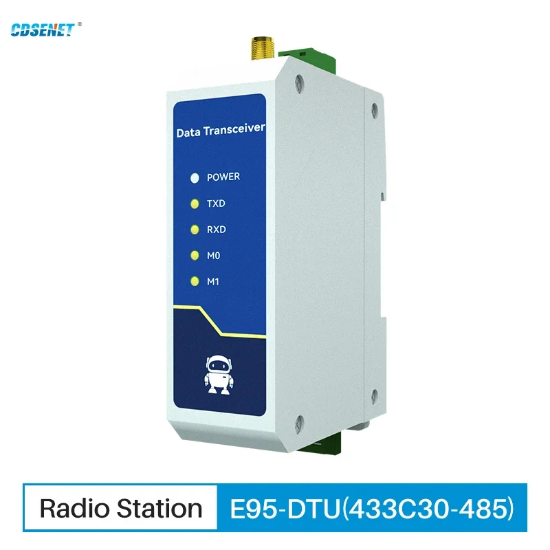 

LoRa 433 МГц 30 дБм 3 км беспроводной передатчик данных CDSENT (433C30-485) Modbus RS485 Высокоскоростная непрерывная передача