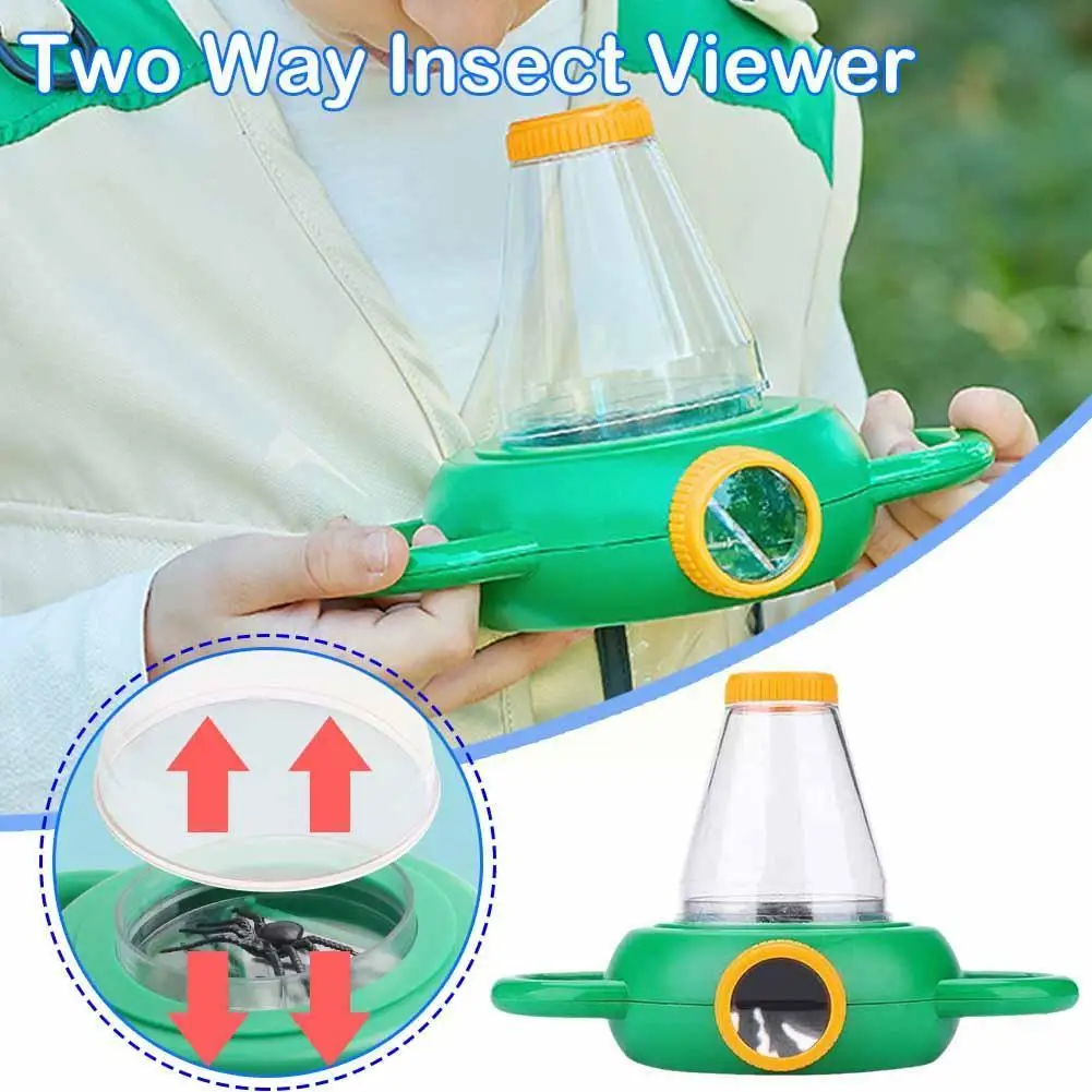 

Увеличительное стекло для наблюдения за насекомыми в двух направлениях, увеличительное стекло для детей, Монтессори, образовательные детские научные подарки, Nature Bo Q4s7