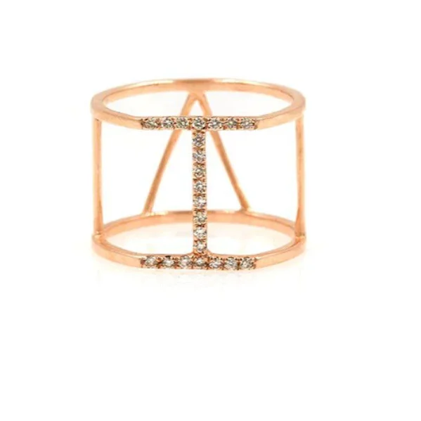 

S925 Sterling Silver Diamond Cage Band: Show Your Elegance