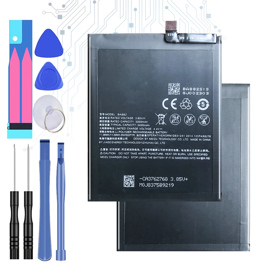

Bateria New 3010mAh Batterie BA882 Mobile Phone Battery For Meizu 16 16TM 16TH High Capacity Replacement Battery + Free Tools