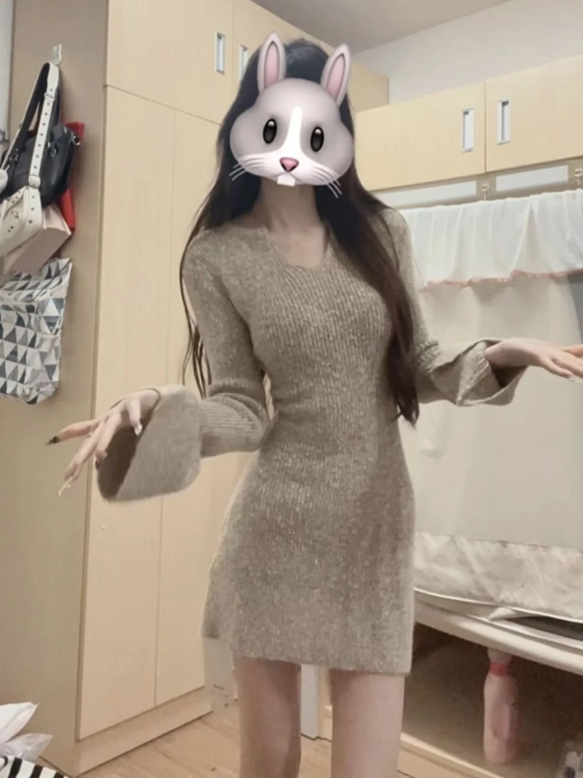 Korean Series Atmosphere Wear Fishing Dating Dress Super Nice Inner wear Base Knit sweater 2024 Autumn
