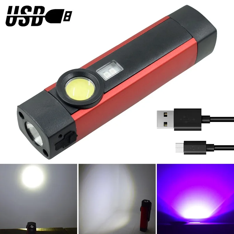 

Портативная Магнитная УФ фонарь ПА COB, 1200 мАч, USB-зарядка, светодиодный режима работы