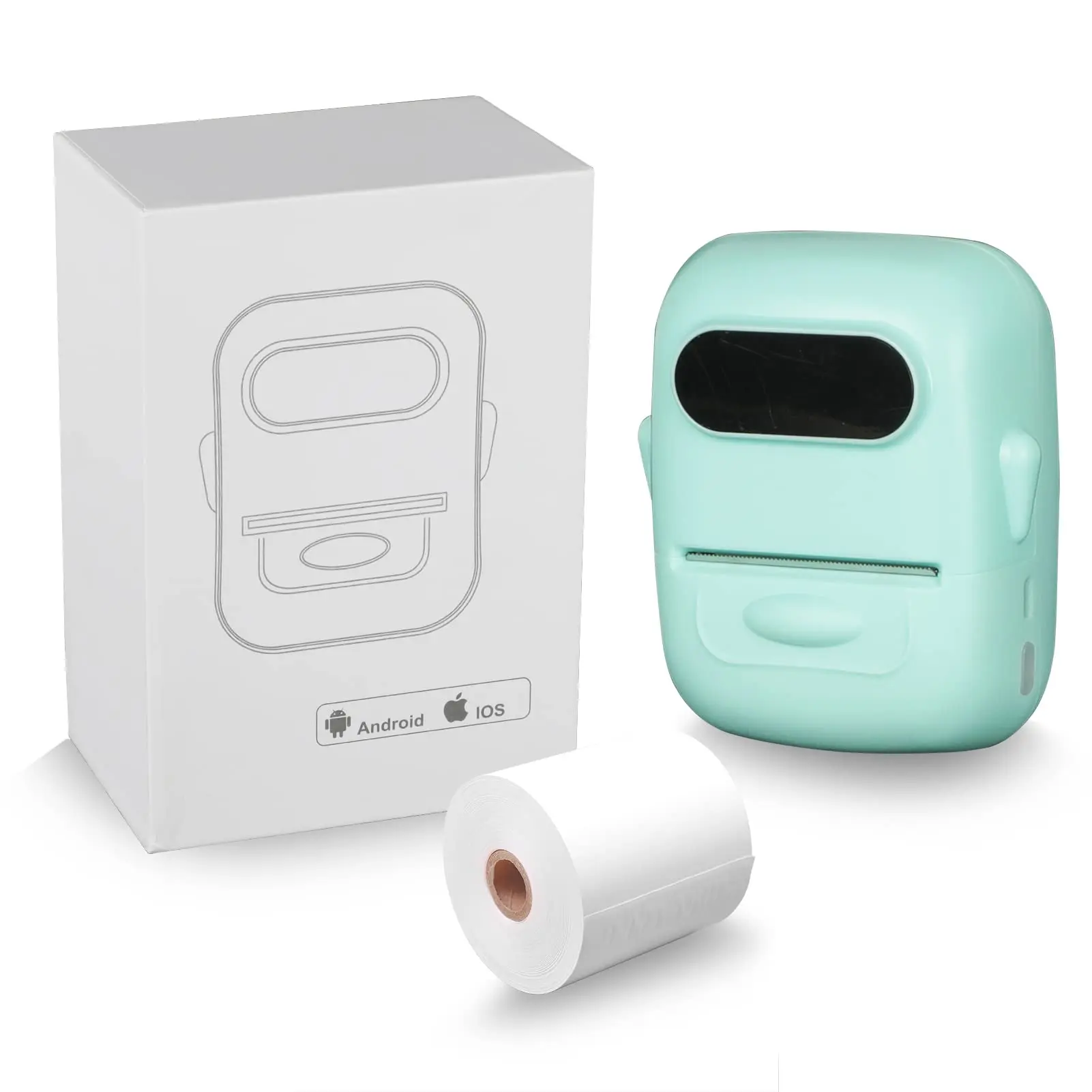 

Portable Thermal Printer Mini Print Barcode Pocket Thermal Printer 57mm Printing Wireless BT 200dPI Android IOS Printers