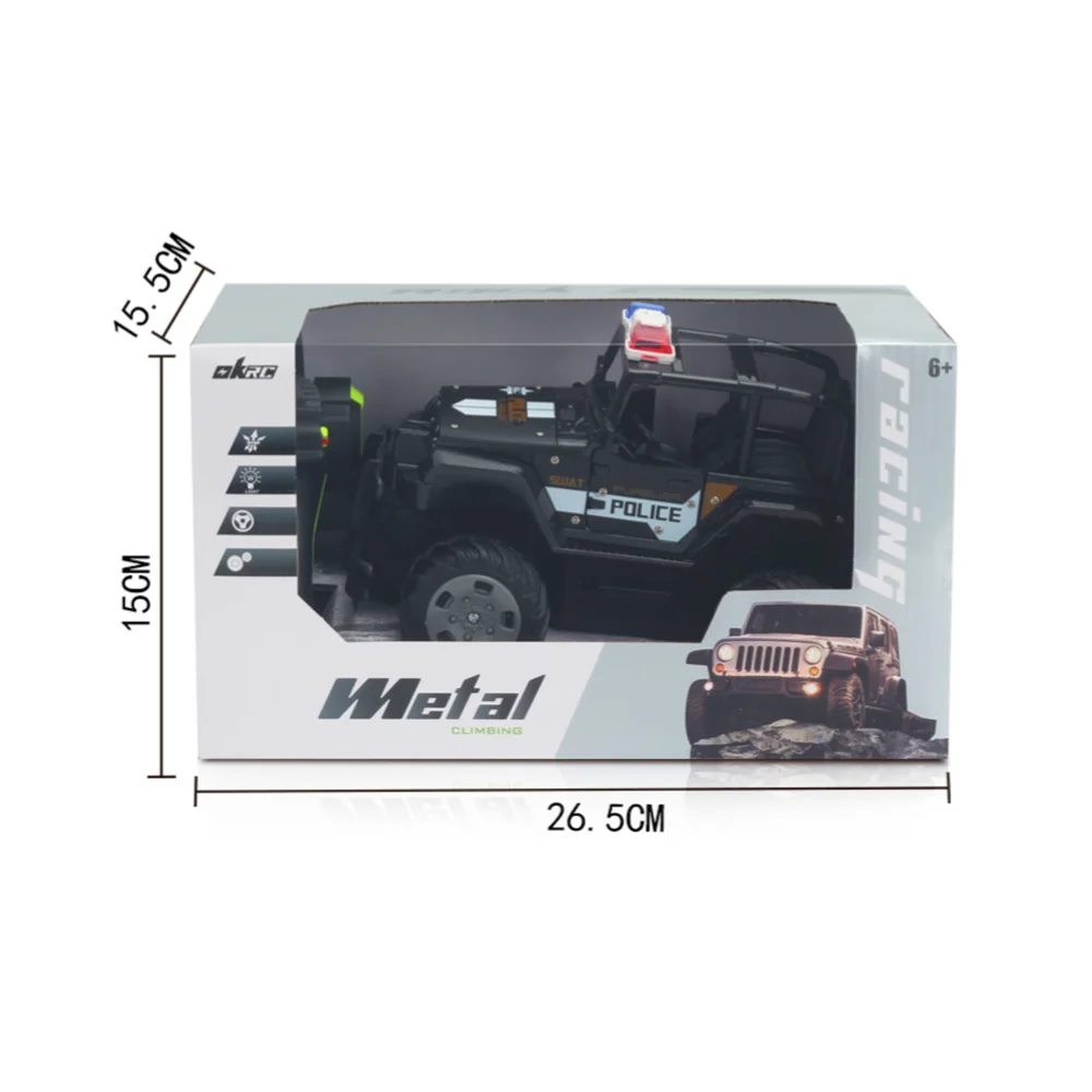Rc Car Rc Truck Police Car 4Wd All Terrain 4X4 Off Road Remote Control Crawler Three Activity Door Vehicle Toys for Boys images - 6