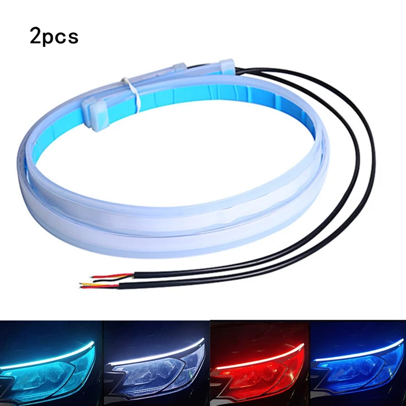 2 шт. автомобильные гибкие светодиодные дневные ходовые огни указатели поворота