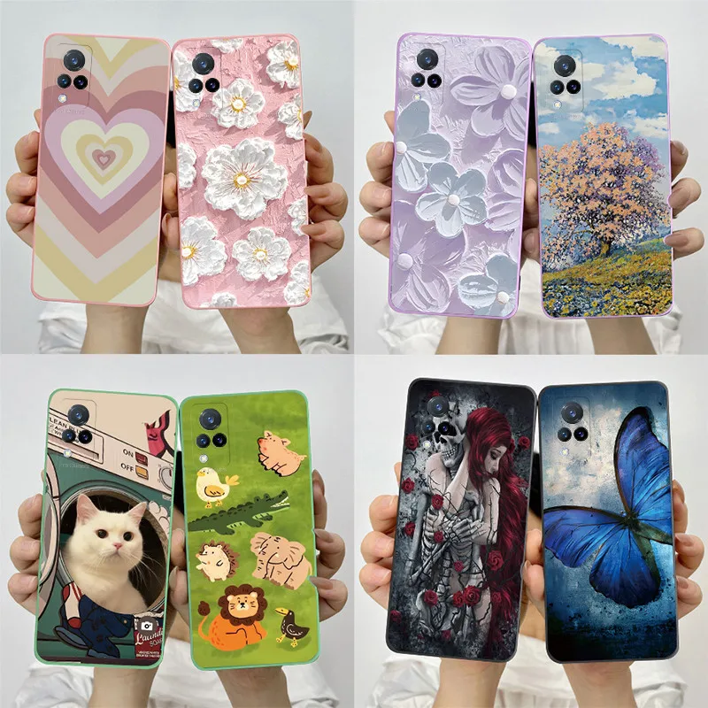 ДЛЯ Vivo V21 V2066 V2108 чехол V21E 4G V2061 Мягкая силиконовая защитная задняя крышка из ТПУ с