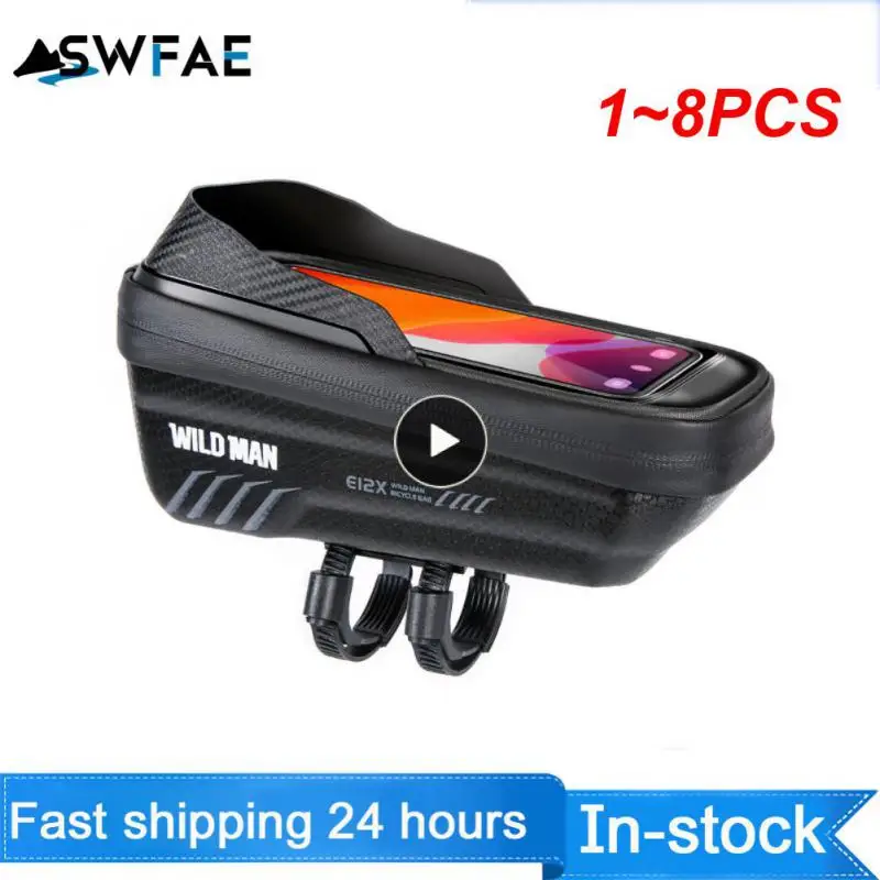 

1~8PCS MAN Bike Bag 2L Frame Front Tube Cycling Bag Waterproof Phone Case Holder 7.4 Inches Touch Screen Bag Accessories