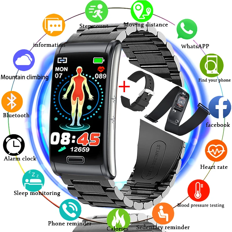 

2023 New Blood Glucose Health Smart Watch Men ECG+PPG IP68 Waterproof Health Tracking smartwatch Women For Xiaomi Huawei