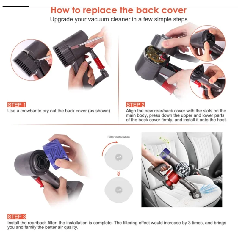 Комплект запасных аксессуаров для Dyson V6 DC58 DC59 DC61 DC62 DC74 запчасти пылесоса задняя