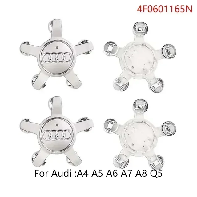 

4 шт. колпаки Audi для ступиц, колпаки для центральных ободов колес для A4 A5 A6 A7 A8 Q5 Q7 — набор из 4 аксессуаров для ступиц разных размеров 60–135 мм