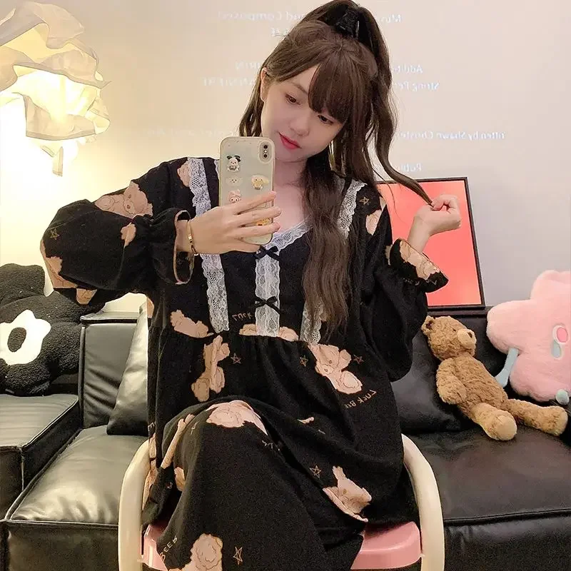 Женский кружевной пижамный комплект 5XL милая Домашняя одежда Топ с длинным